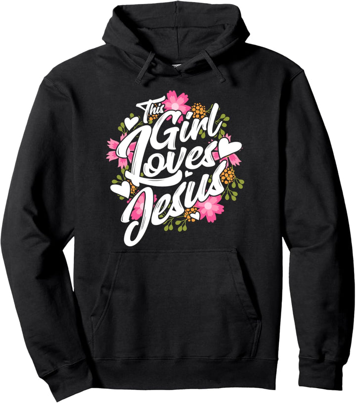 Dieses Mädchen liebt Jesus Religiöser christlicher Glaube Po Pullover Hoodie