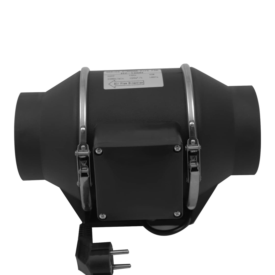 100mm Inline-Rohrventilator, Abluftventilator 220m³/h Fächerförmige Luftschaufeln EU-Stecker mit Sch