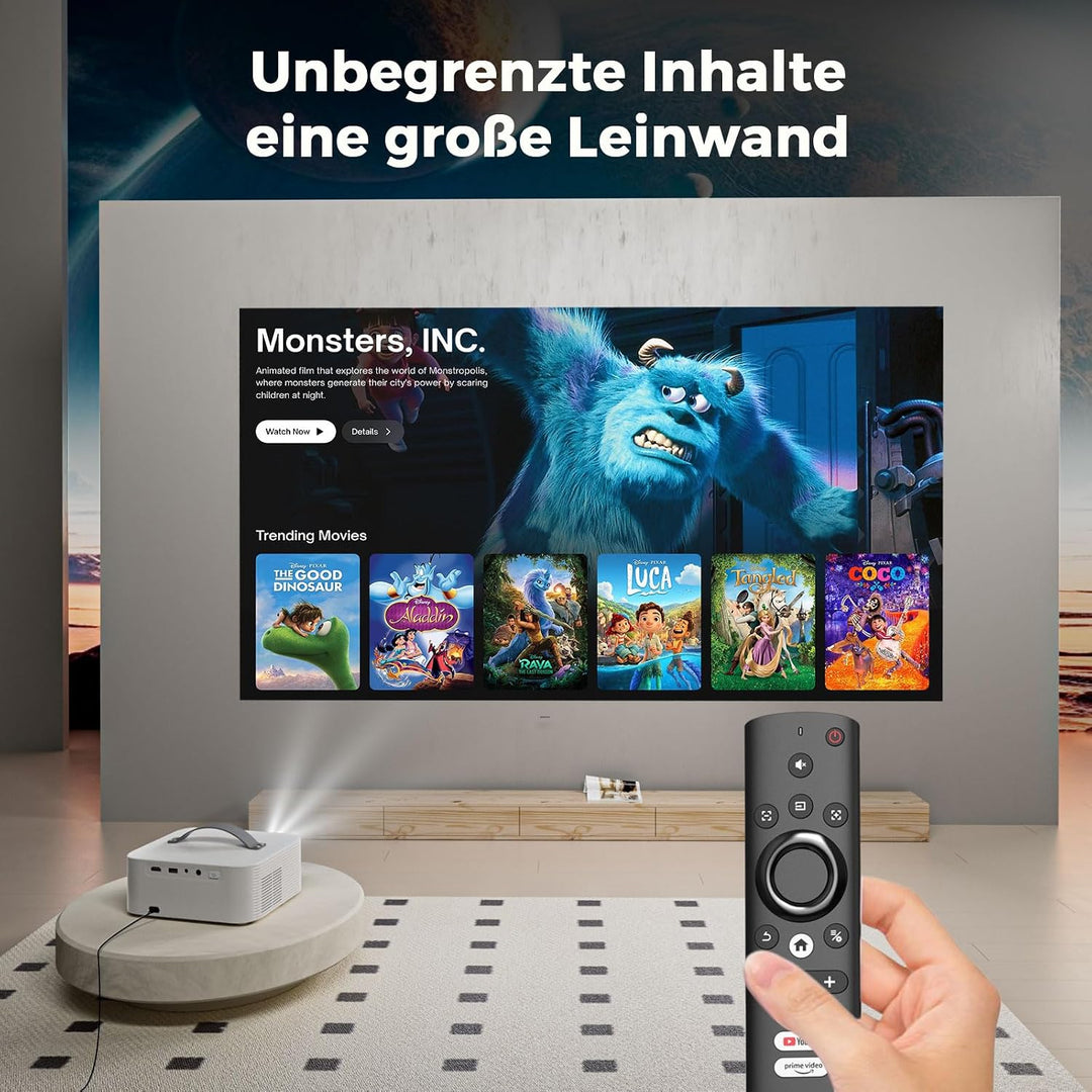Beamer Passend für Netflix Dolby Audio|1600ANSI Lisowod HDR10 Mini Beamer 4K Heimkino mit eARC CEC |
