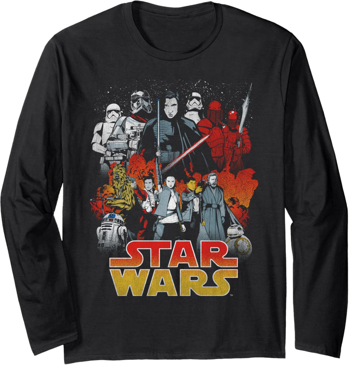 Star Wars The Last Jedi Group Shot Kylo Power Stance Poster Langarmshirt