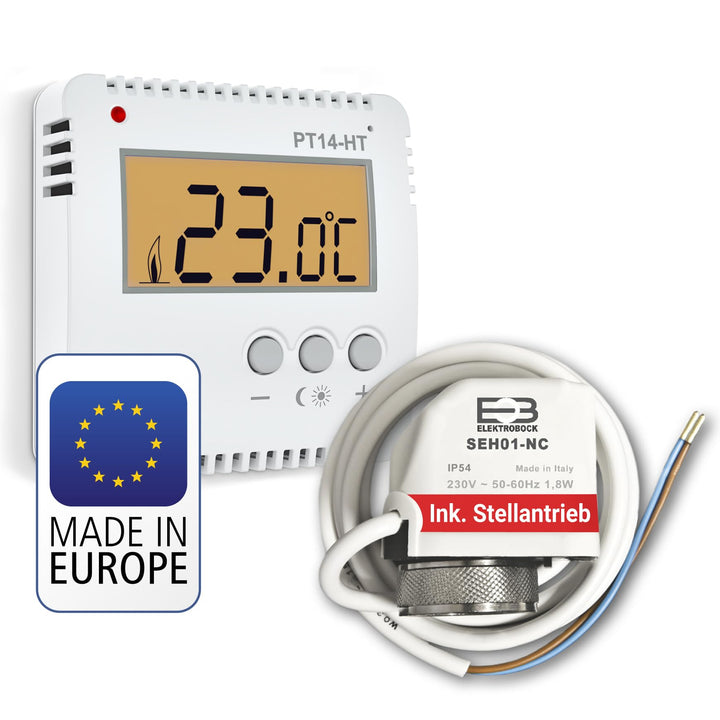 Elektrobock Raumthermostat und Stellantrieb Set, PT14-HT-SEH