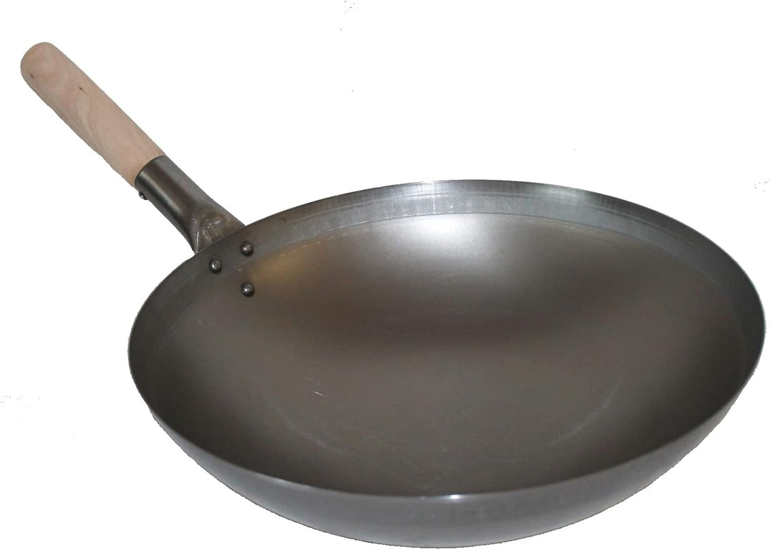 Wok ca. 38 cm Durchmesser mit rundem Boden für Gas, Gastronomie, Wokpfanne