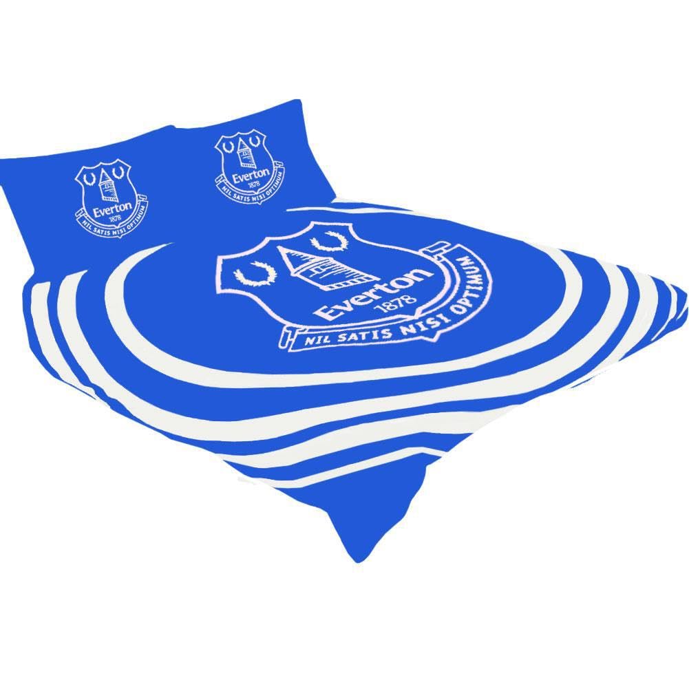 Official Everton FC Pulse Bettwäsche-Set für Doppelbett, wendbar, Bettbezug und 2 Kissenbezüge, Blau