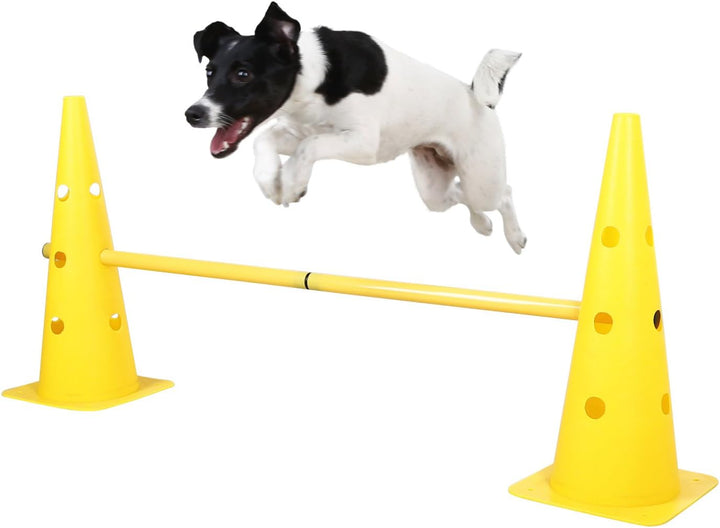 Kerbl Pet Agility Pylonen-Hürden Set, gelb, 3 Hürden