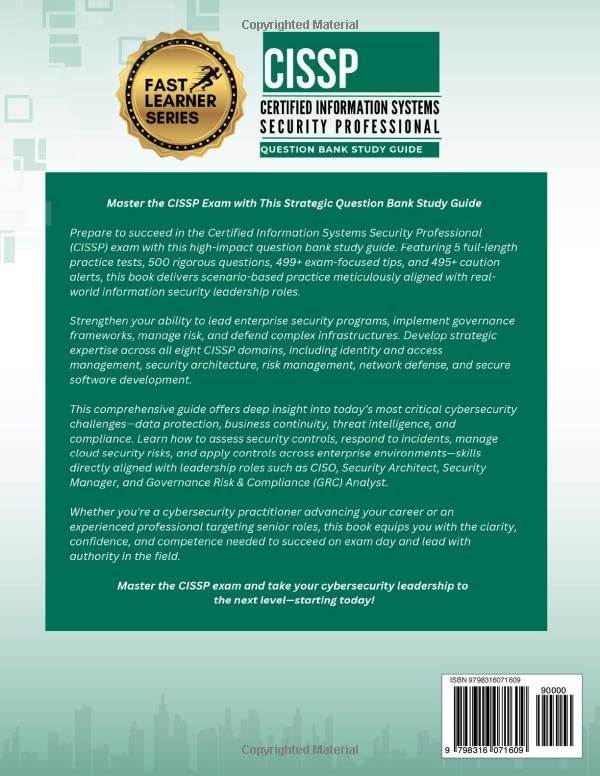 CISSP CERTIFIED INFORMATION SYSTEMS SECURITY PROFESSIONAL, QUESTIONS BANK STUDY GUIDE | 2025 EDITION