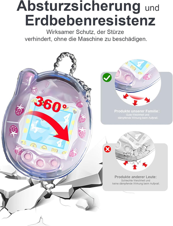 Hülle für Tamagotchi Connection Digital Pet, daunke weiche PC-Abdeckung, Mit Schlaufe，leichte Stossd