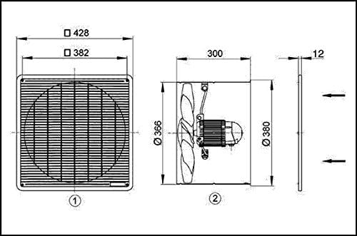 Maico Ventilator DZF 35/4 B Wandventilator für Industrie und Gewerbe 4012799851042