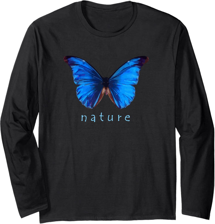 Blue Butterfly Angelic Nature Spirits Devas Langarmshirt