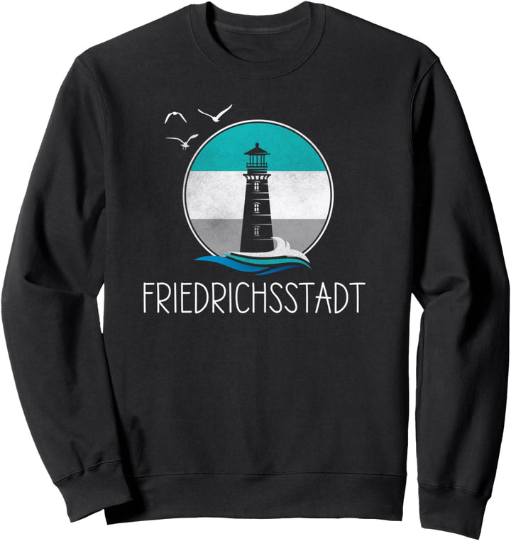Vintage Friedrichsstadt Retro Nordsee Leuchtturm Küste Sweatshirt