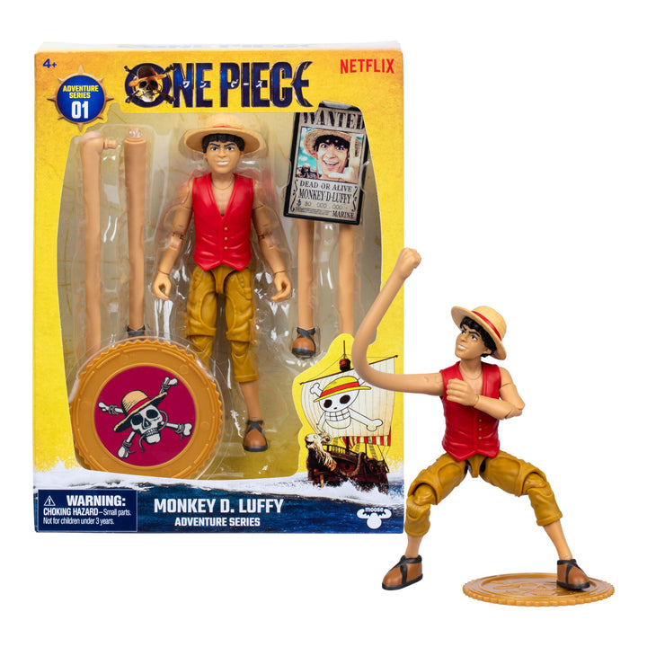 One Piece Actionfigur Monkey D. Ruffy, 15 cm, mit 6 Zubehörteilen, enthält austauschbare Arme und Be