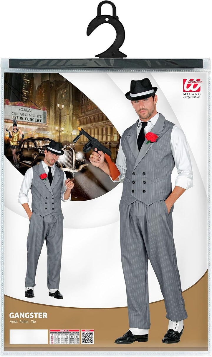 WIDMANN 10251 COSTUME UOMO GANGSTER S GILET GRIGIO 