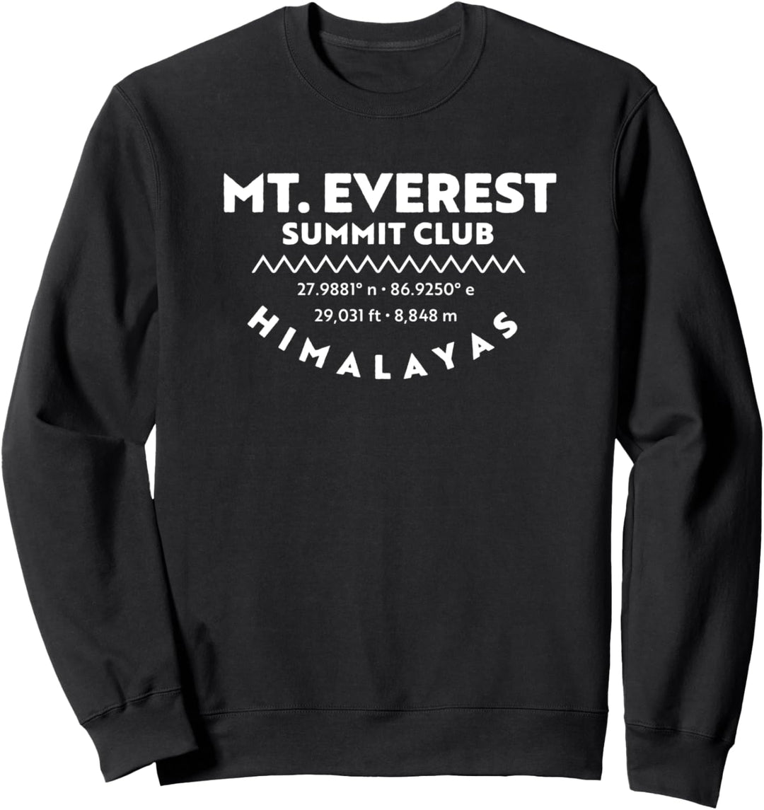 Summit Club Lat Long Elevation - Mt. Everest Sweatshirt
