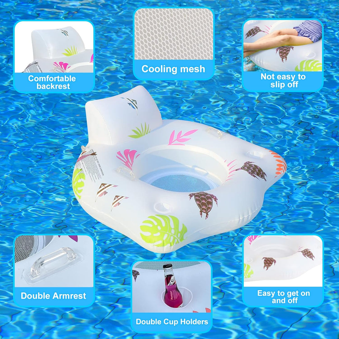 LanBlu Aufblasbarer Pool Luftmatratze Schwimmsessel mit Farbe Wechselnden Licht, Solarbetriebene Luf