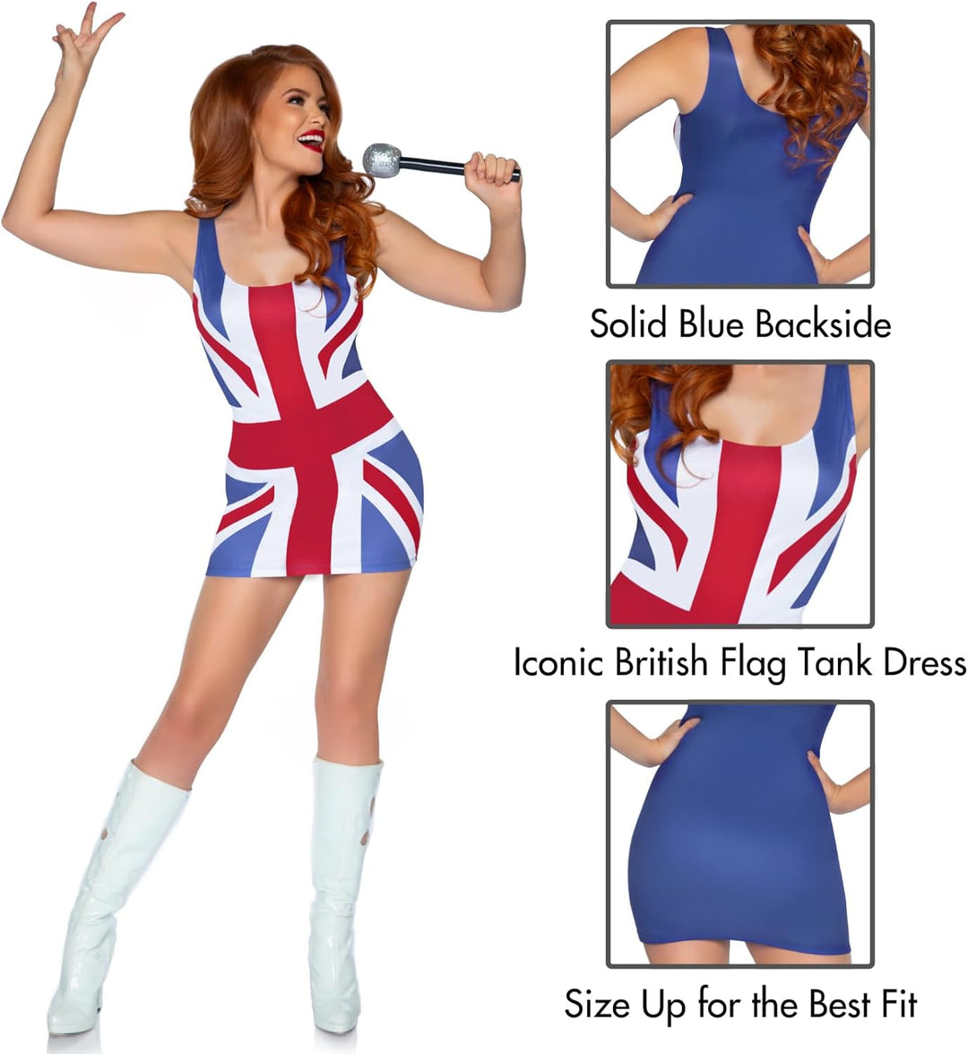 Leg Avenue Damen-Kleid mit britischer Flagge S-M, S-M
