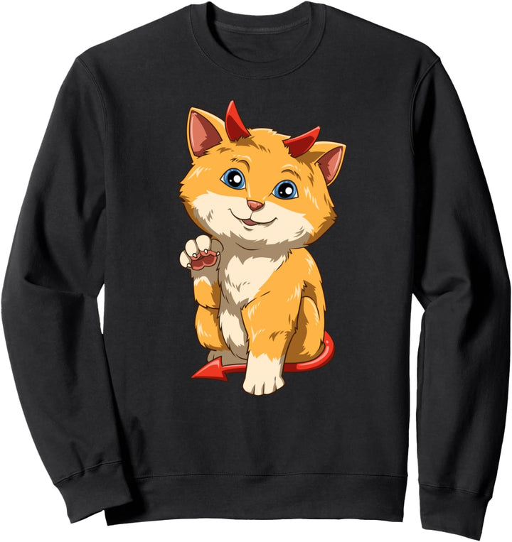 Katze mit Teufel Hörner Teuflische Mieze Sweatshirt