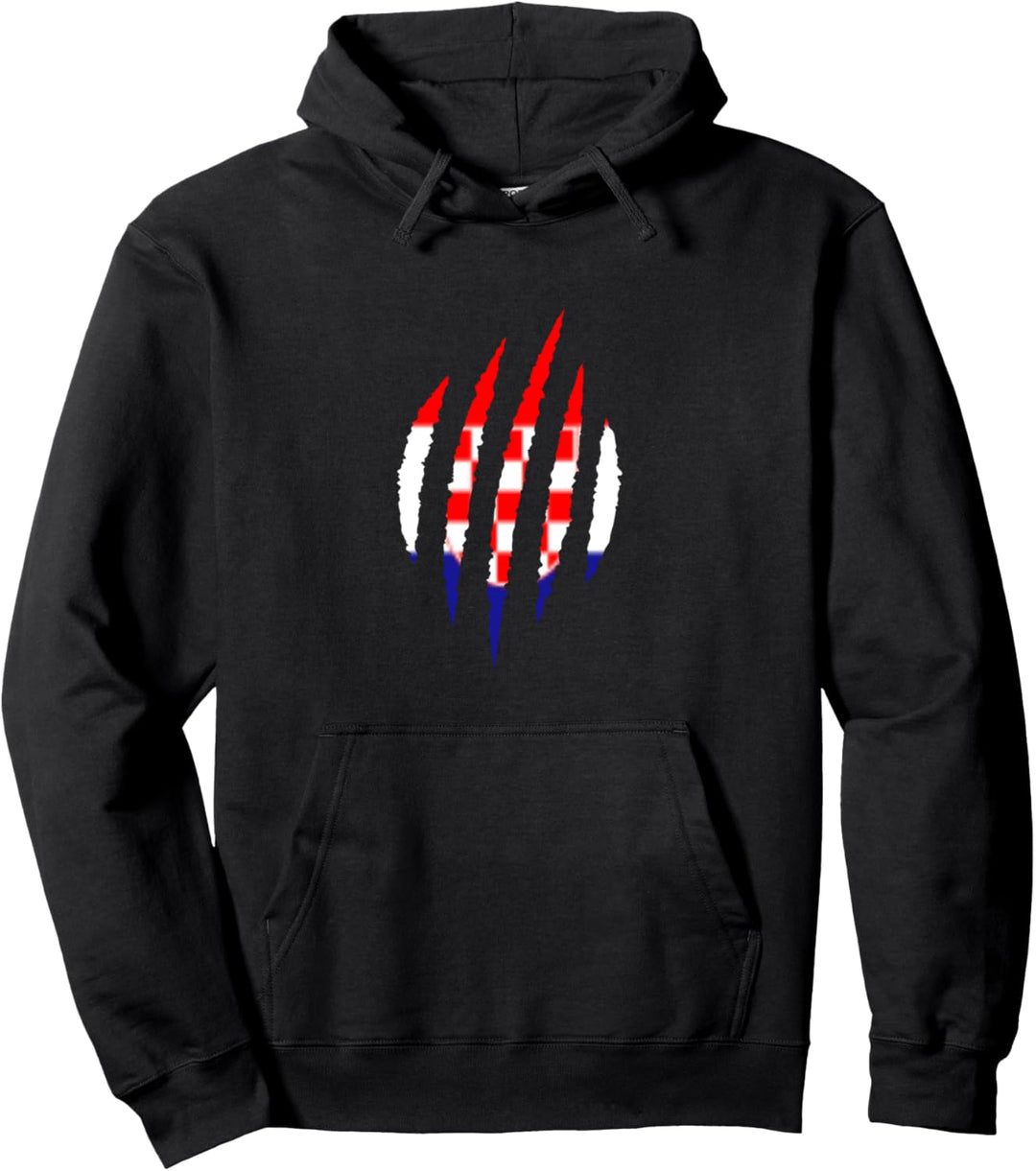 Kroatien Tier Kralle Flagge Fahne Balkan Zagreb Heimat Pullover Hoodie