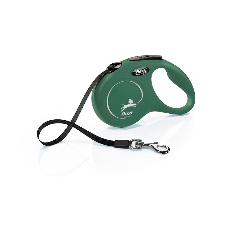 flexi® Classic S Gurt 5 m olivgrün, Roll-Leine für Hunde bis 15 kg