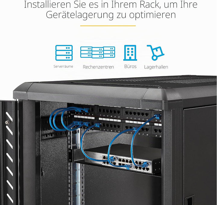 StarTech.com Serverschrank Fachboden - 19 Zoll Rack Fachboden - 19 Zoll Rack Ablage - 1HE Fachboden