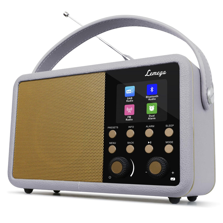 LEMEGA Class Finesse DAB+ Digitalradio mit Farbdisplay – Edler Bluetooth-Radiowecker mit 60 Senderpl