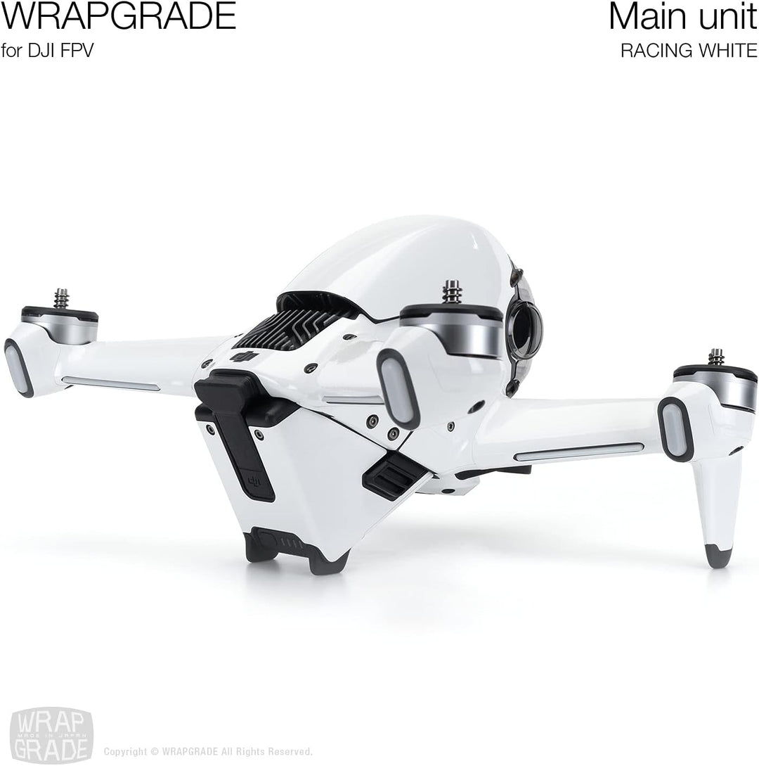 WRAPGRADE Skin Kompatibel mit DJI FPV (Racing White)