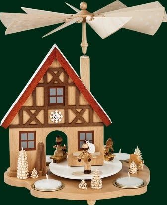 Weihnachtspyramide Tischpyramide Erzgebirge Richard Glässer Seiffen Hauspyramide Winterkinder, 16244