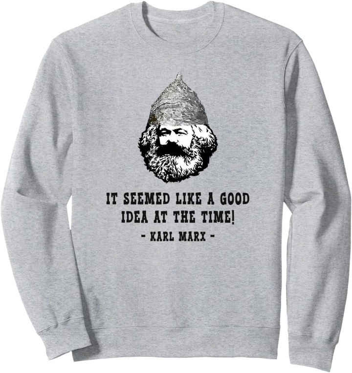 Karl-Marx mit Aluhut, Aluhut, lustiges Marx Sweatshirt
