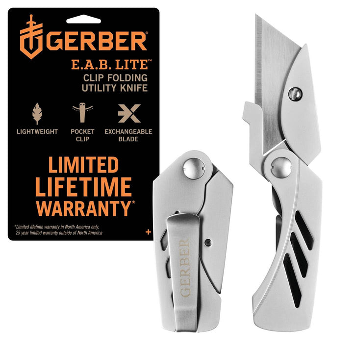 Gerber Cuttermesser, EAB Utility Lite, Klappbar, Klingenlänge: 3,8 cm, Edelstahl, Silber, 31-003036