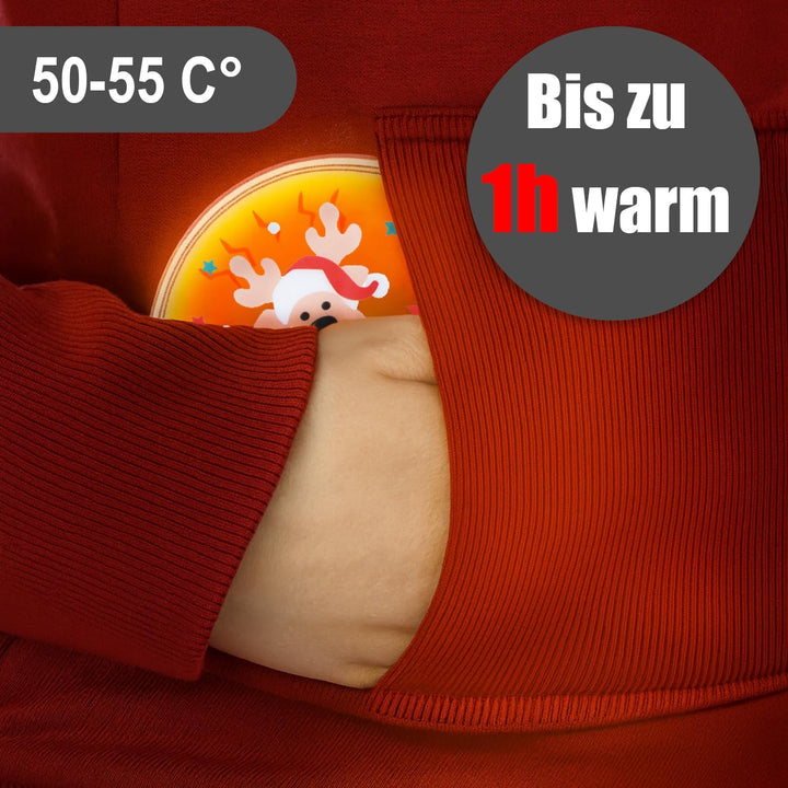 com-four® 6X Taschenwärmer wiederverwendbar - weihnachtliche Handwärmer - Wärmepad für kalte Tage un