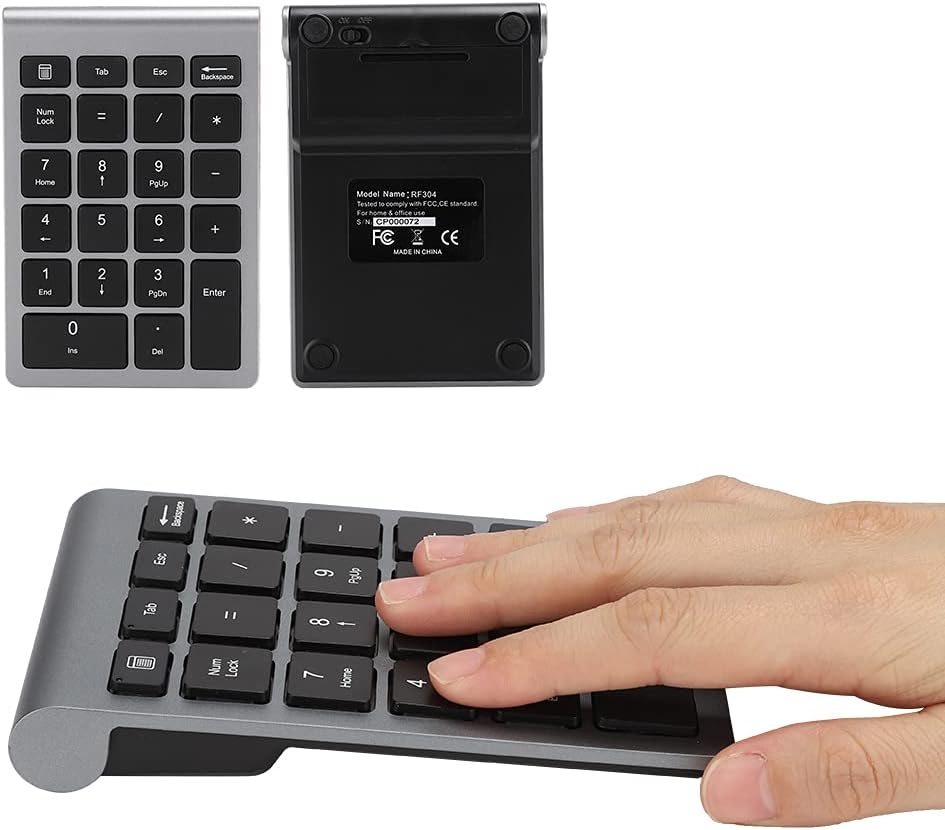 Cuifati Kabelloser Nummernblock mit 22 Tasten, USB-C-Ziffernblock für Laptop mit 2,4-G-USB-Empfänger