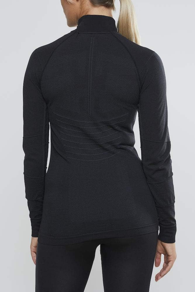 Craft Damen Active Intensity Zip W Baselayer S Schwarz/Asphalt, S Schwarz/Asphalt