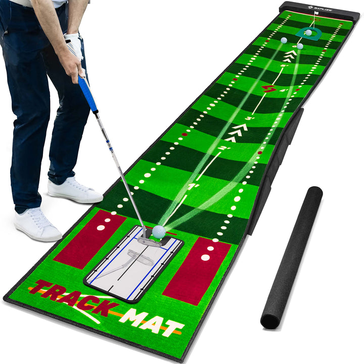 SAPLIZE Golf Putting Matte, Optionen von Bundle A (Trajectory Tracing, mit Mehreren Trainingsmodi) o