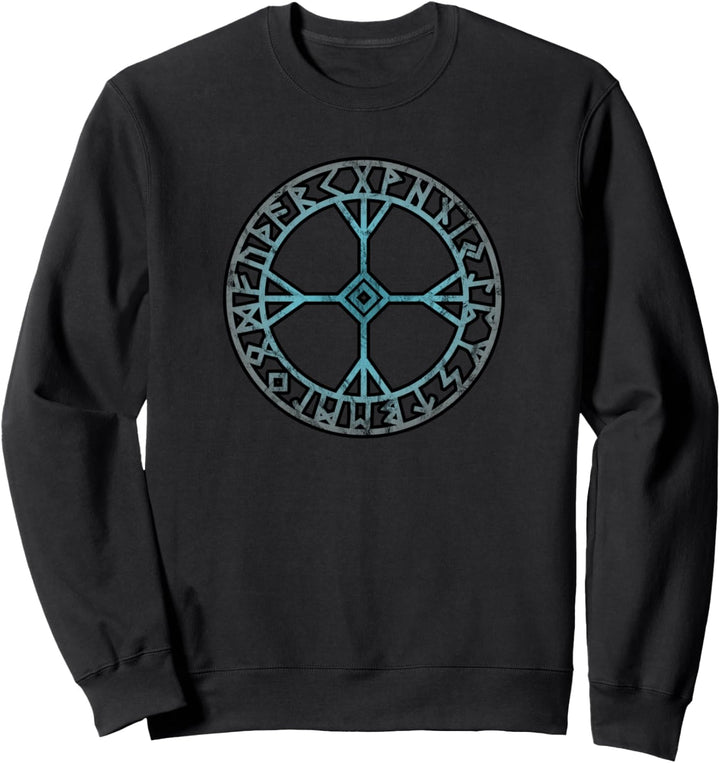 Algiz Runen Schutz Symbol Wikinger Kreis Nordisch Keltisch Sweatshirt