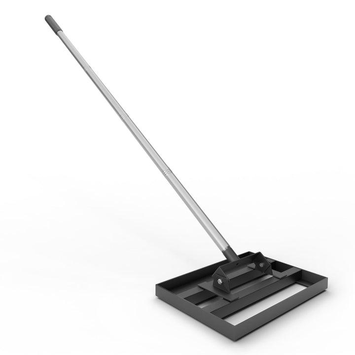 43,2 x 25,4 cm Rasen-Nivellierrechen mit 198,1 cm verstellbarem Edelstahlgriff – robustes Grasnivell