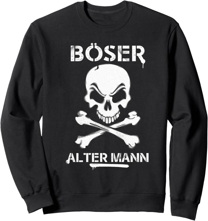 Graffiti Böser alter Mann Schädel Sweatshirt