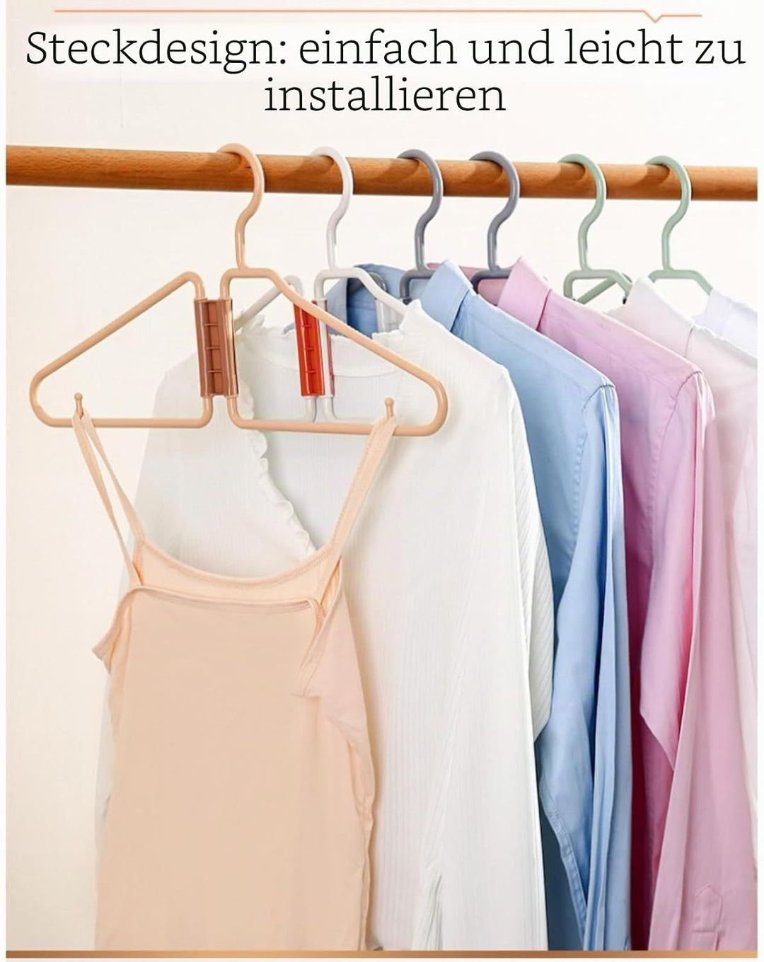 8 Stück Faltbare Kleiderbügel, Platzsparende Kleiderbügel, Kleiderbügels Faltbar, Kleiderbügels Klap