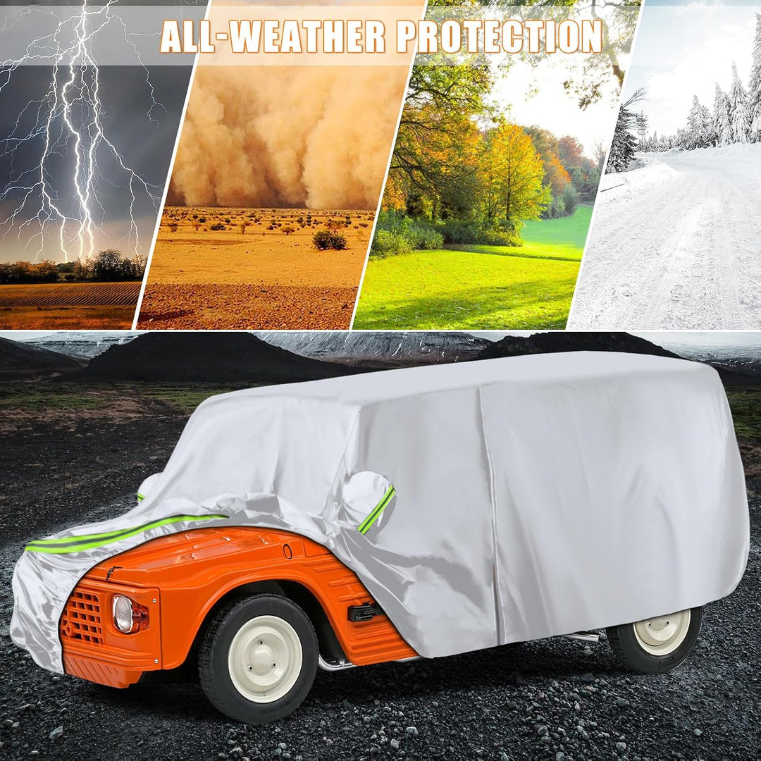 Autoabdeckung Passend für Citroen Mehari 1968-1988, wasserdichte Vollgarage Autoplane mit Reissversc