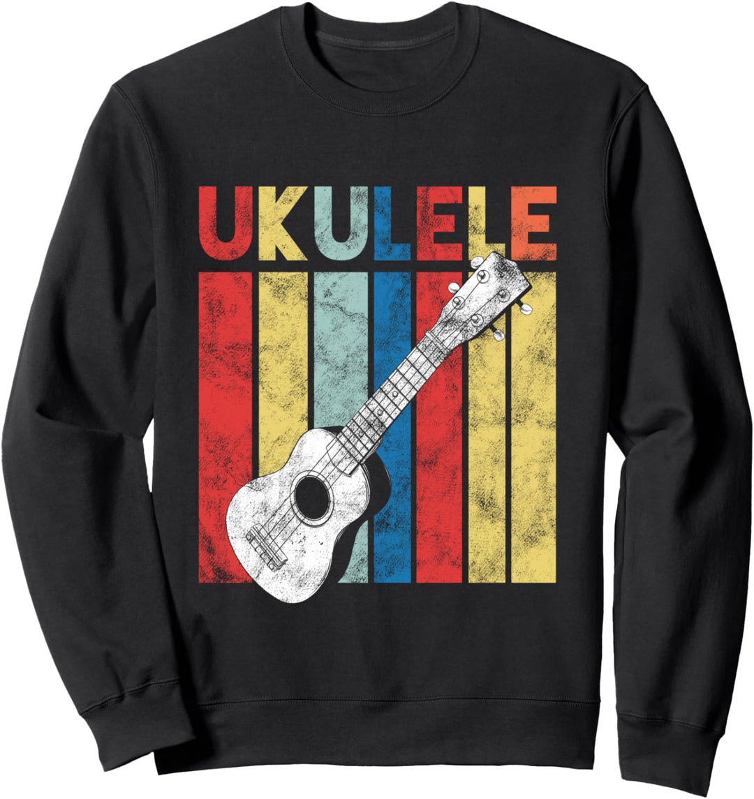 Retro Uke Musik Akustik Uke Gitarrist Musikinstrument Sweatshirt