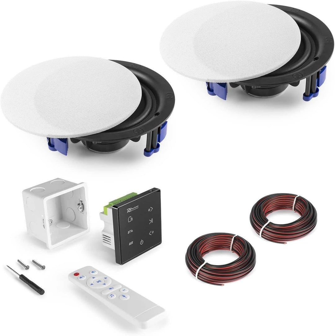 Powerline A50BSet Audio-Wandverstärker mit 2 Deckenlautsprechern 2er Set black, 2er Set black