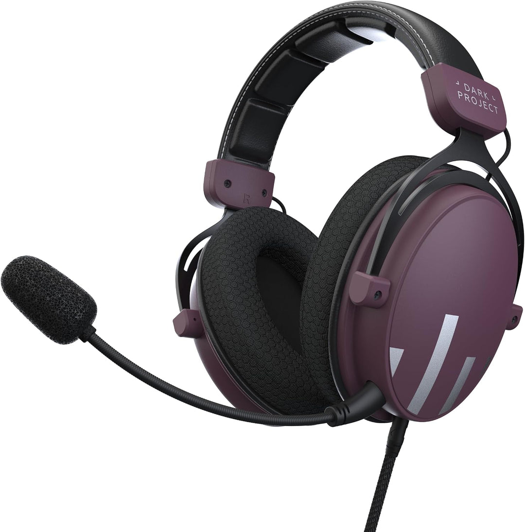 Dark Project HS4 Kabelgebundenes Gaming-Headset | 3,5-mm-Audiobuchse | Zweikammer-53-mm-Treiber mit
