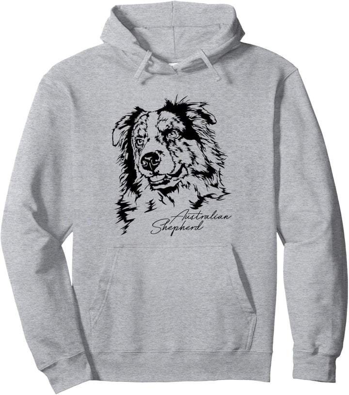 Australian Shepherd Aussie Hund Hundeportrait Wilsigns Pullover Hoodie