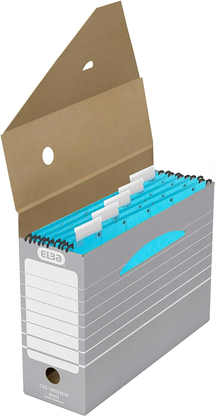 ELBA Archivbox Tric, 10 Stück, 10 cm breit, grau Archivbox 10 cm, Archivbox 10 cm