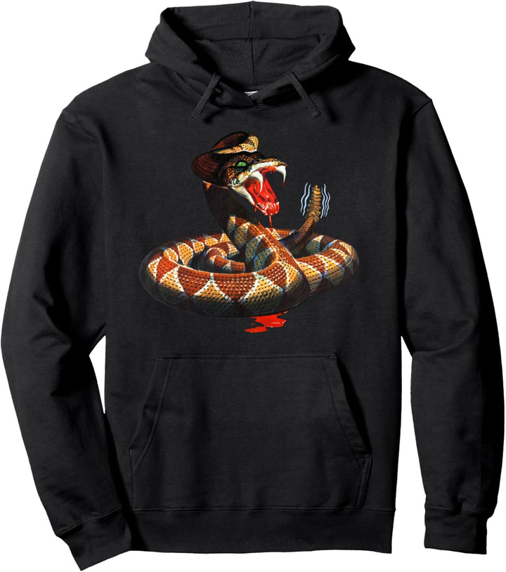 Klapperschlange Vintage Illustration Pullover Hoodie