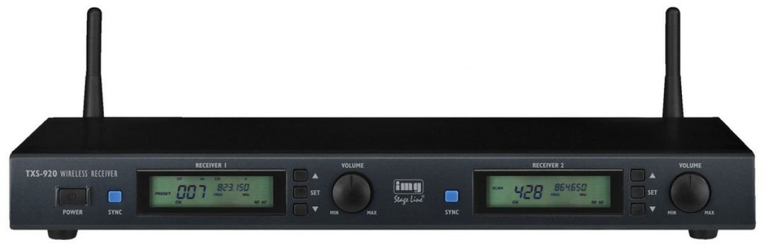IMG STAGELINE TXS-920 2-Kanal-Multi-Frequenz-Empfängereinheit schwarz