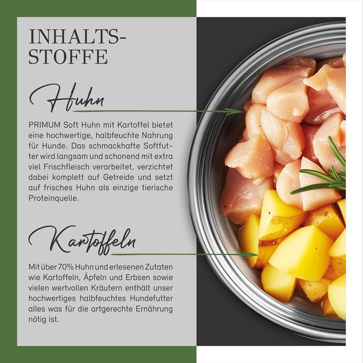 Soft Adult | Halbfeuchtes Hundefutter mit 70% frischem Fleisch für ausgewachsene Hunde. Getreidefrei