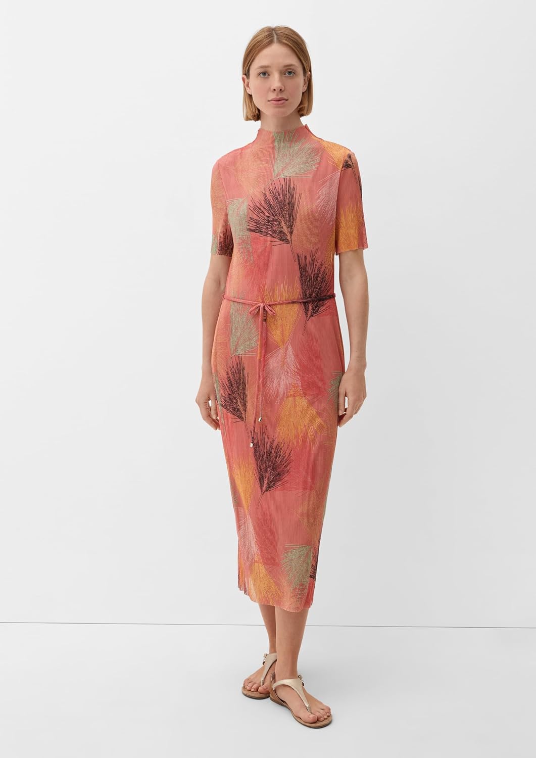 s.Oliver BLACK LABEL Damen Kleid lang 40 Orange 20a0, 40 Orange 20a0