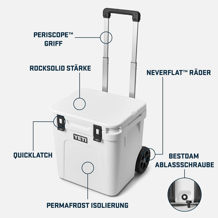 YETI Roadie 48 Rollkühler mit einziehbarem Periskopgriff Big Wave Blue, Big Wave Blue