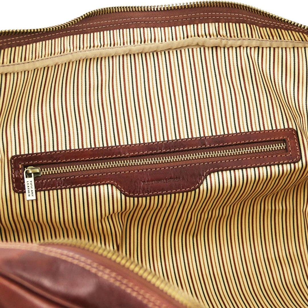 Tuscany Leather TL Voyager Weekender Reisetasche aus Leder - Gross Braun, Braun