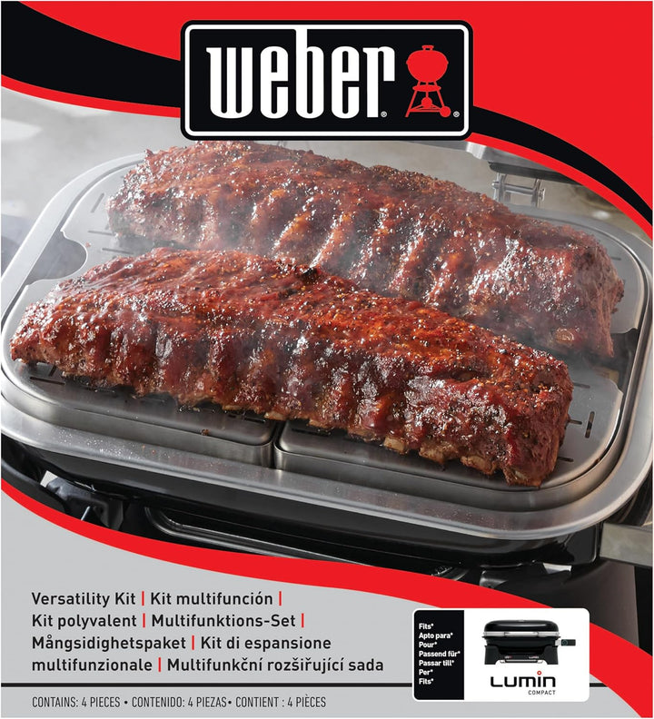 Weber 6613 Lumin Compact Versatility Grill Kit, Silver, Compact