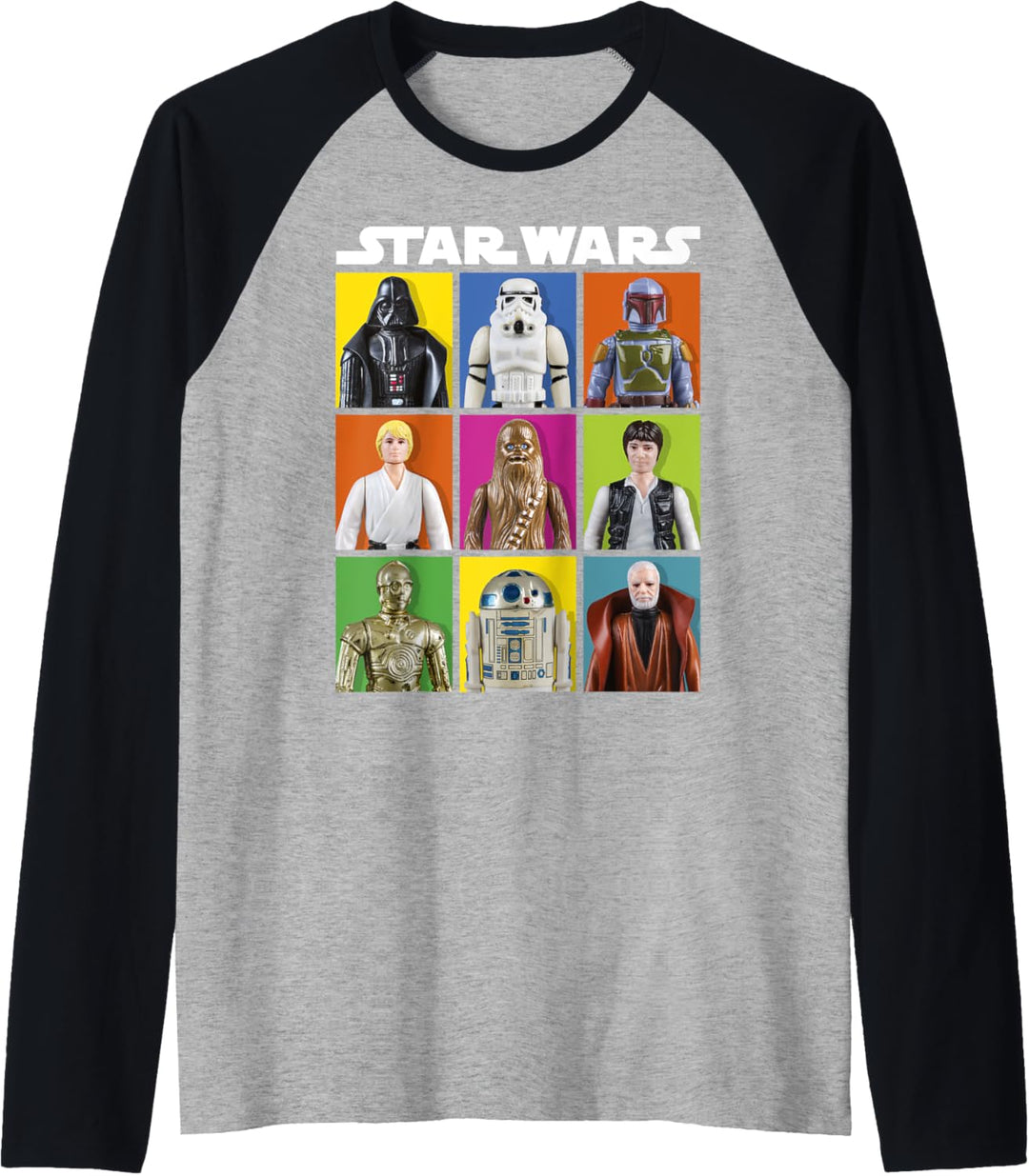 Star Wars Group Shot Toy Box Panels Raglan
