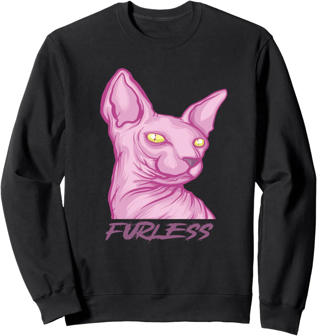 Ästhetische Pastell Witchy Goth Furless Katze Sweatshirt